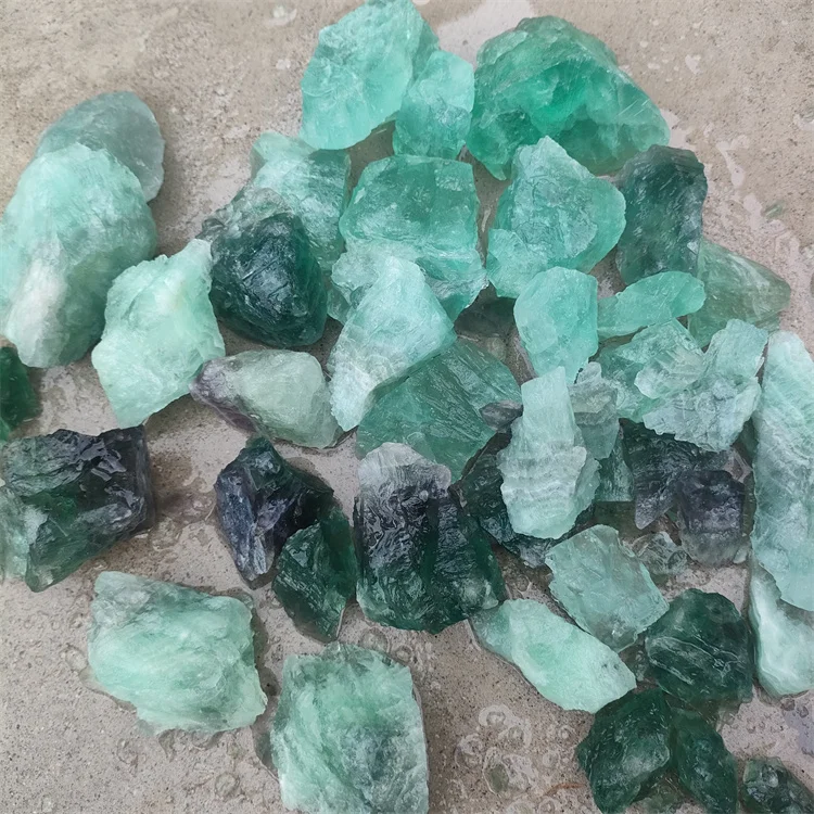 High quality natural emerald green fluorite Crystal raw stone Rough Raw Quartz Tumbled Gemstone For Sale
