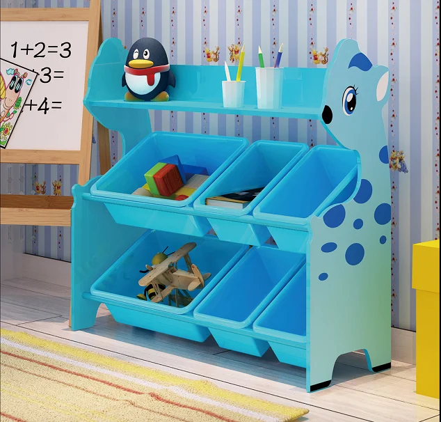 Деревянный милые игрушки Органайзер с олень живопись и пластиковые емкости для хранения для мальчиков и девочек