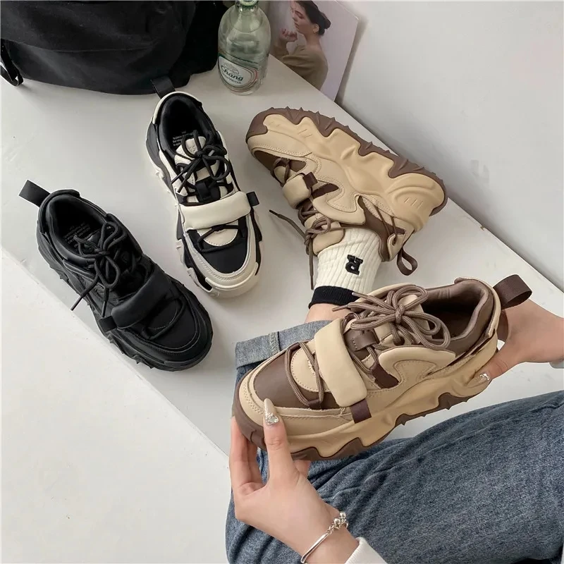 Dropshipping High Quality Black Sneakers for Women and Ladies Sneakers Wholesale Price Casual Shoes Chunky Sneakers Women