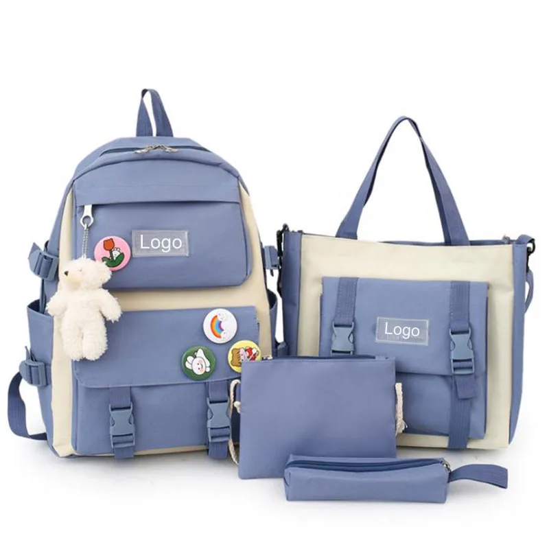 2021 school bag set high capacity backpack for high school four-piece kids school bags set