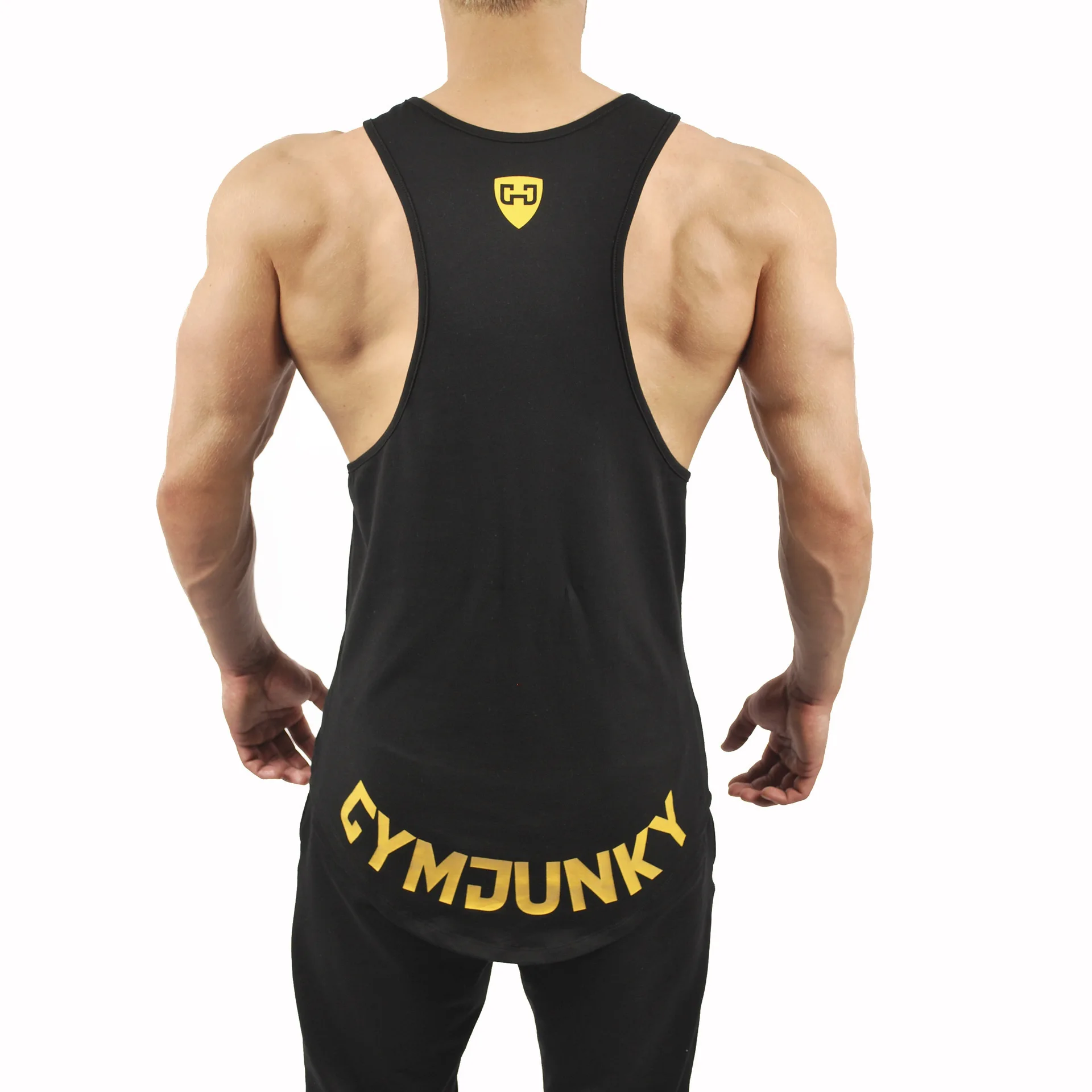 
Wholesale custom logo printing breathable sleeveless y back fashion workout men 100% cotton tank top 