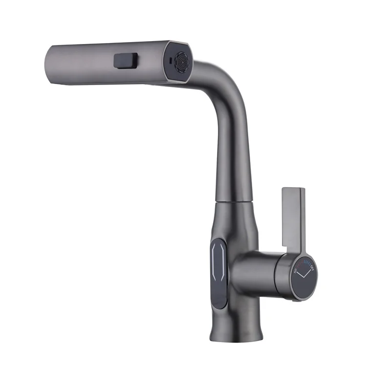 Cost-effective rotary concealed pull-down sink faucet pull-out basin faucet