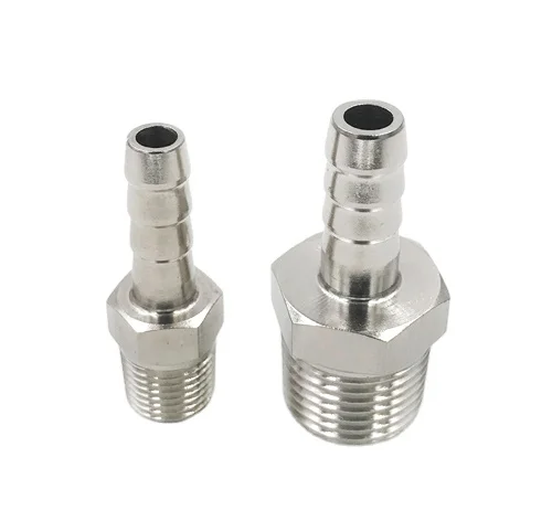 Pneumatic gas fitting Air hose connector hose barb fitting CNC quick connect coupling stainless steel male threaded hose nipple