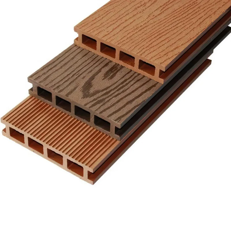 3d embossed hollow wpc decking tiles composite decking plank crack-resistant outdoor wpc floor outdoor tiles for deck