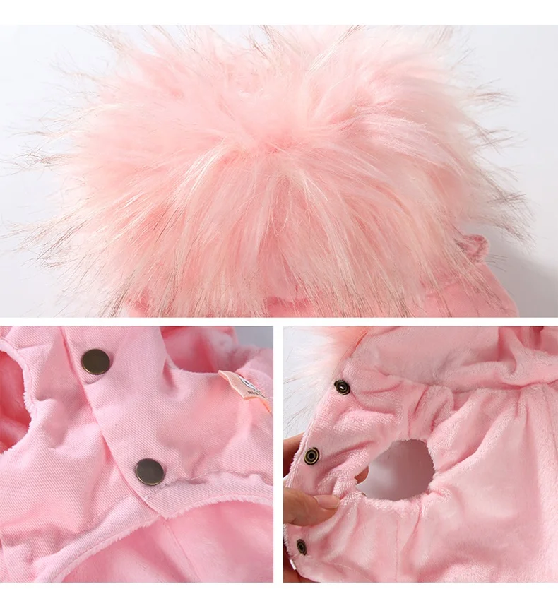 Winter Dog Coat Fleece Dog Parkas Teddy Faux Fur Hoodies Dog Clothes