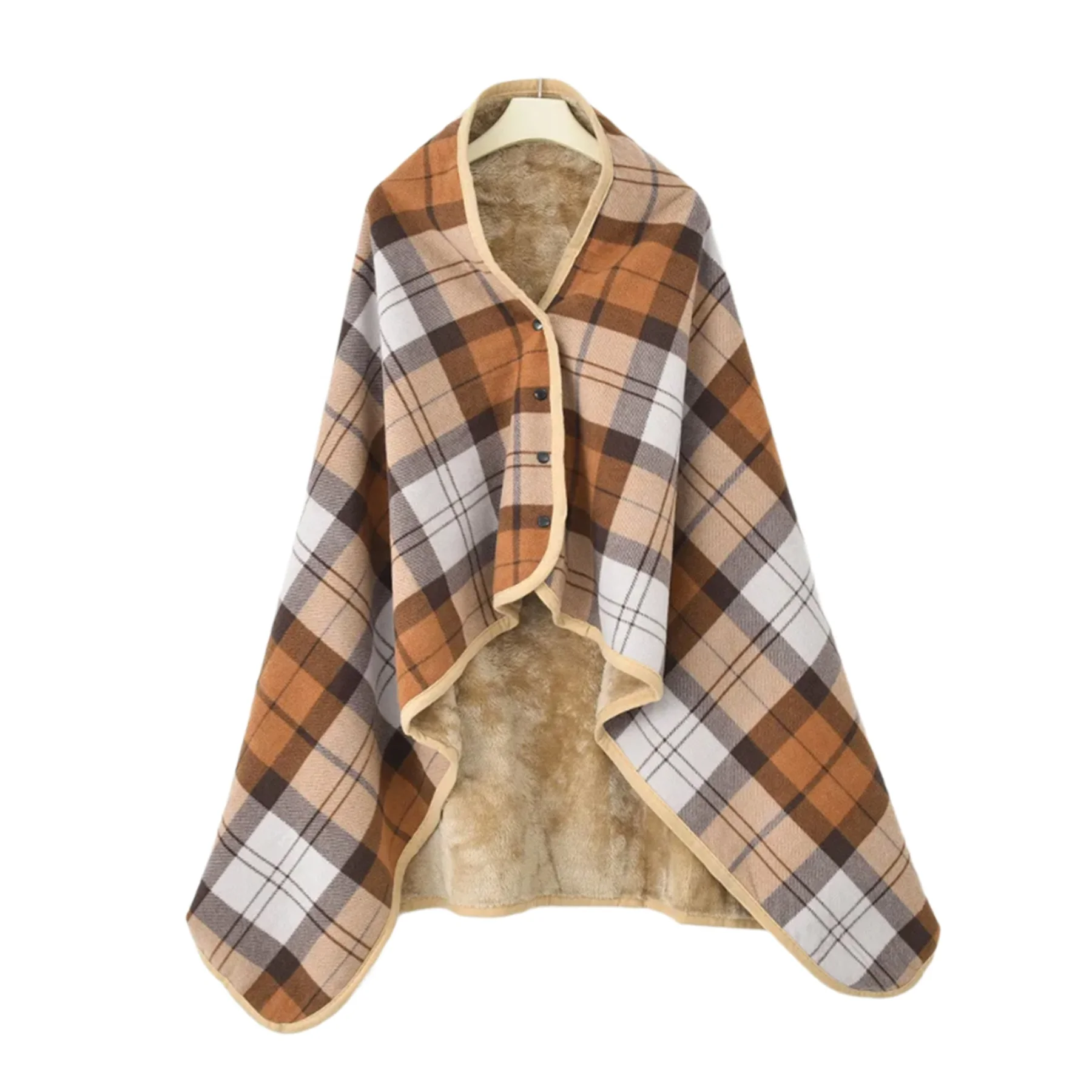 Wholesale Manta De Polar Plaid Polar Fleece With Coral Fleece Promotional Gift Wearable Poncho Blanket Knee Blankets