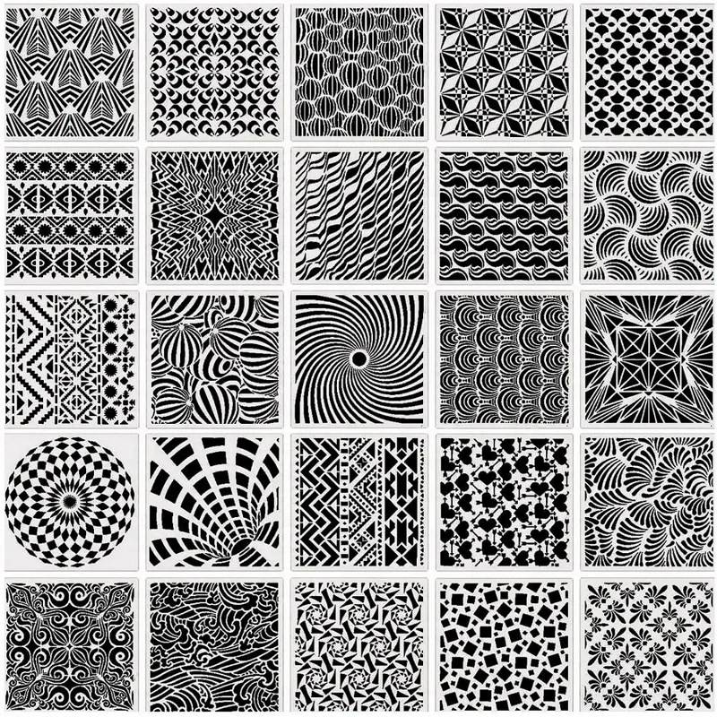 Геометрические трафареты 6x6 дюймов 25 шт. шаблоны для рисования скрапбукинга плитки мебели декор стен