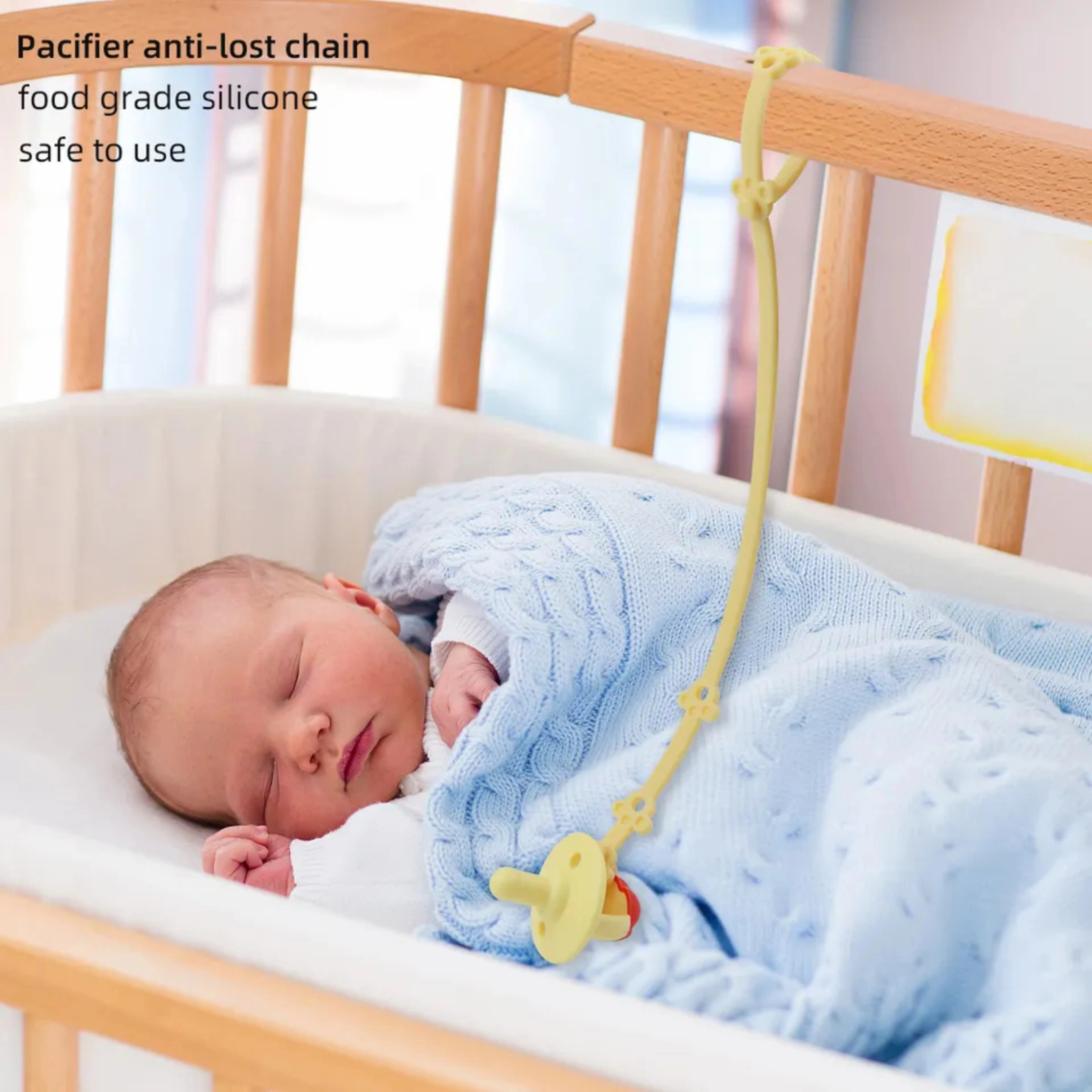 New Arrival Food Grade Bpa Free Chewable Infant Soother Silicone Baby Pacifier Chain For Kids