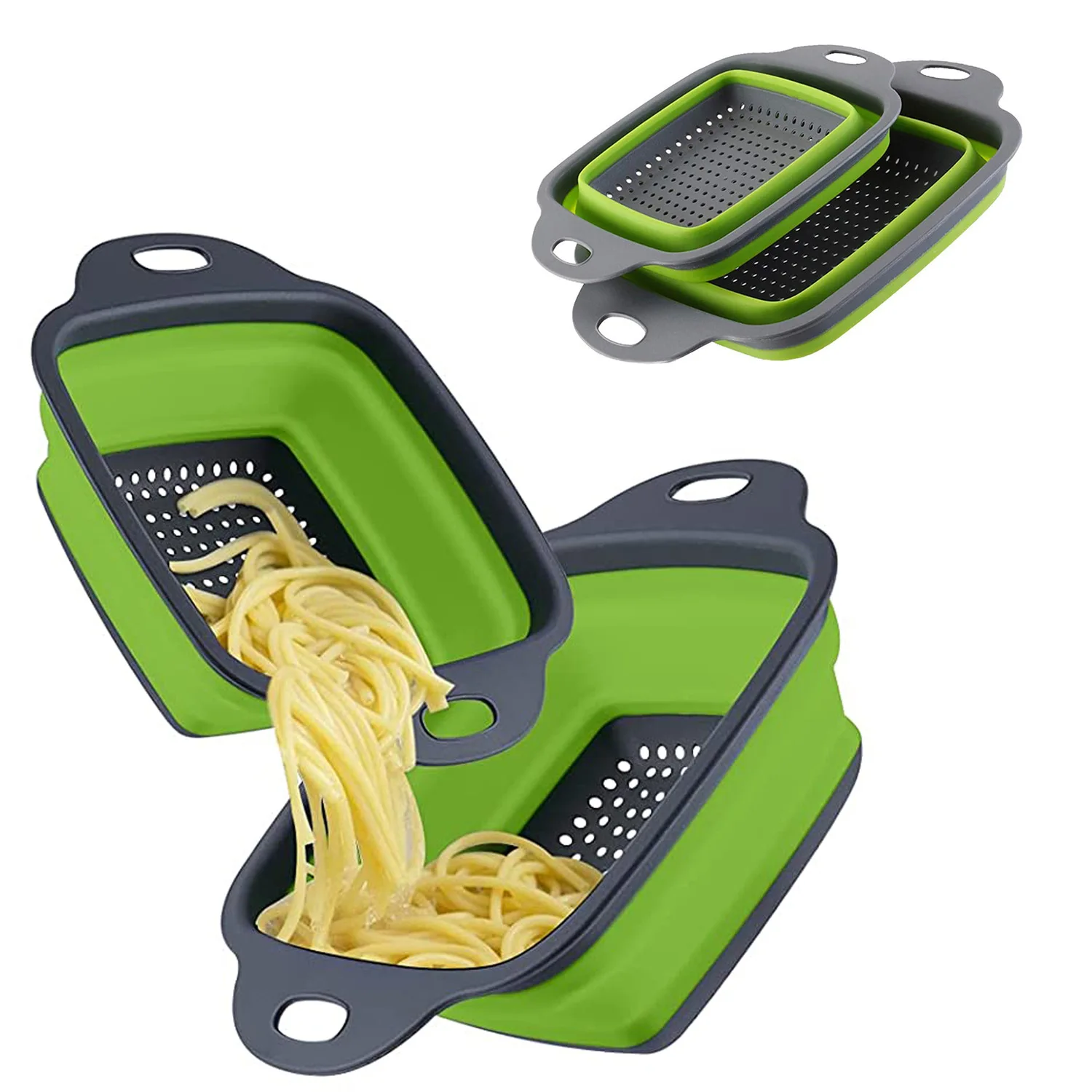 2021 new style Kitchen use portable plastic washing fruit basket storage folding telescopic