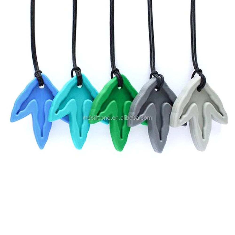New 100% hot Christmas gift online stock wholesale multicolor Dinosaur silicone gum sensory chew necklaces