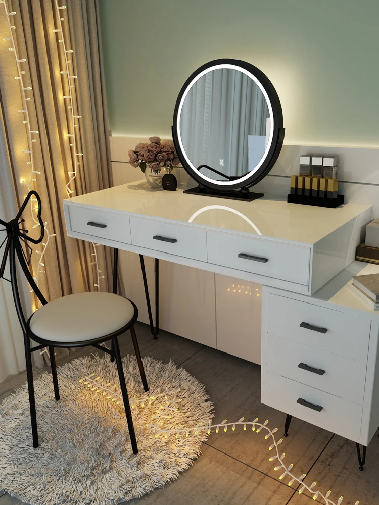 Hot sale metal round metal frame makeup mirror with LED lights vanity table