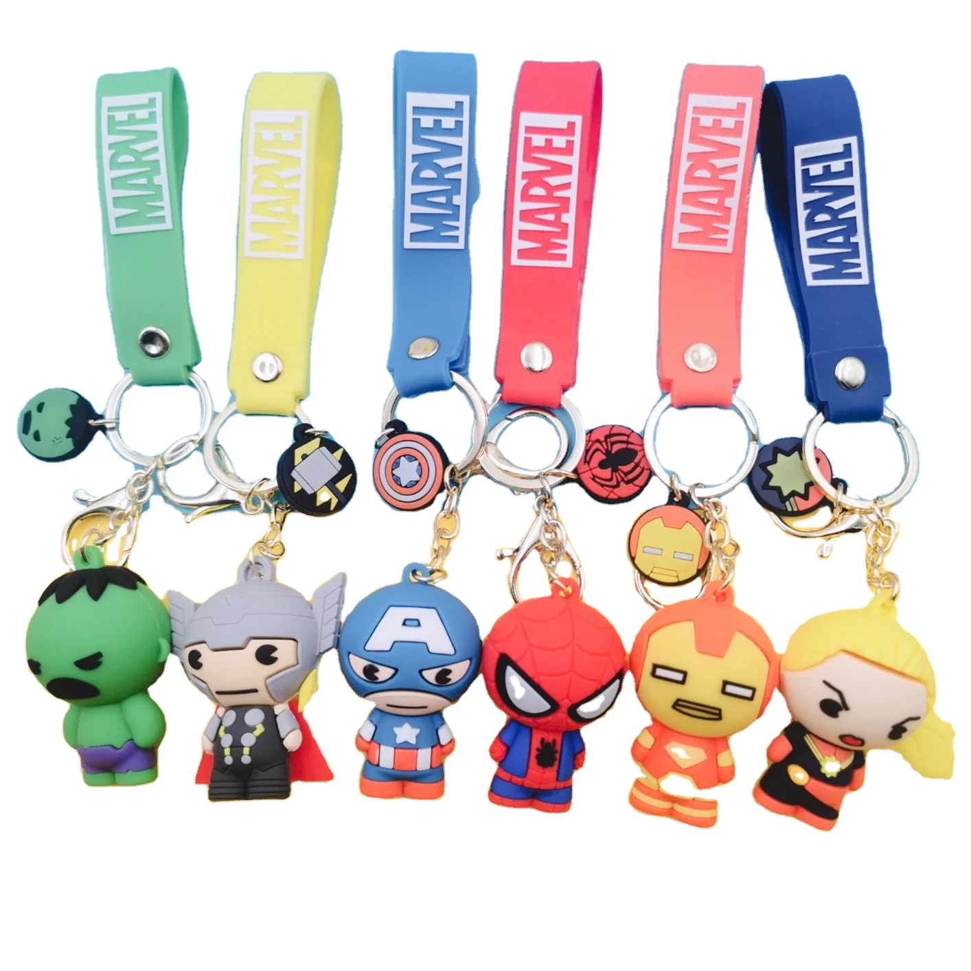 
Hero animation key chains PVC 3d doll keychains environmental protective pendant keychain pvc 3D custom logo manufacture 