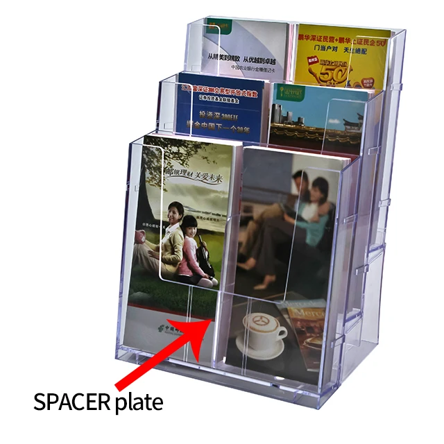 Kejea Eco Friendly Desktop A5 A4 Clear acrylic Leaflet Holder brochure display stand Grocery Store