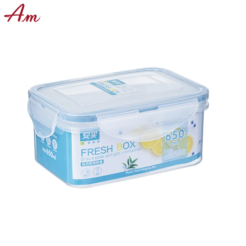 
4 piece set pp airtight plastic transparent kitchen dry food storage container 