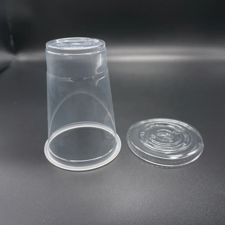Odm 16Oz Heat Resistance Food Safe Clear Pp Juice Cup With Flat Lid Wholesaler