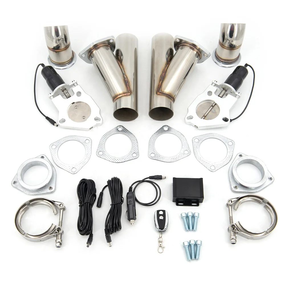 2.5 inch flexible DOUBLE CONTROL exhaust pipe 304 stainless steel type y with remote button PP-DKY25R