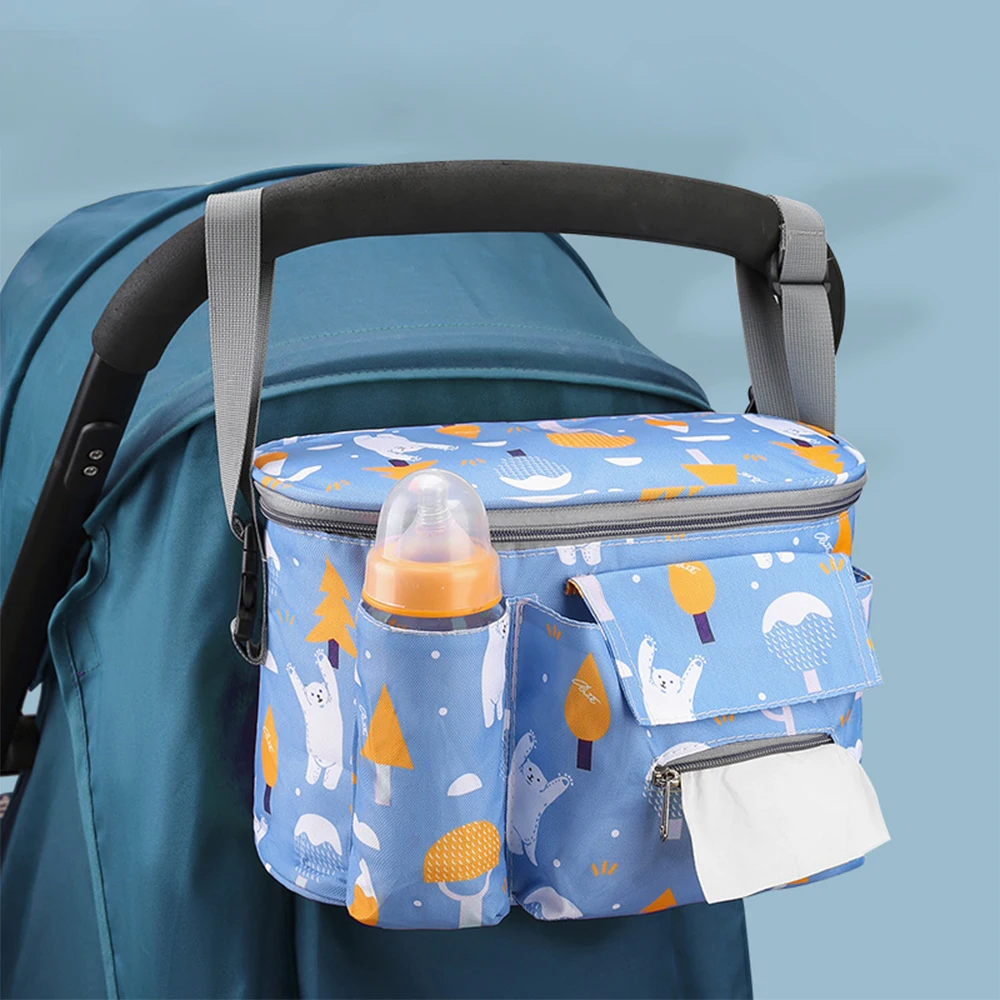 Baby Stroller Hanging Bag Mummy Shoulder Bag Multifunctional Storage Bag