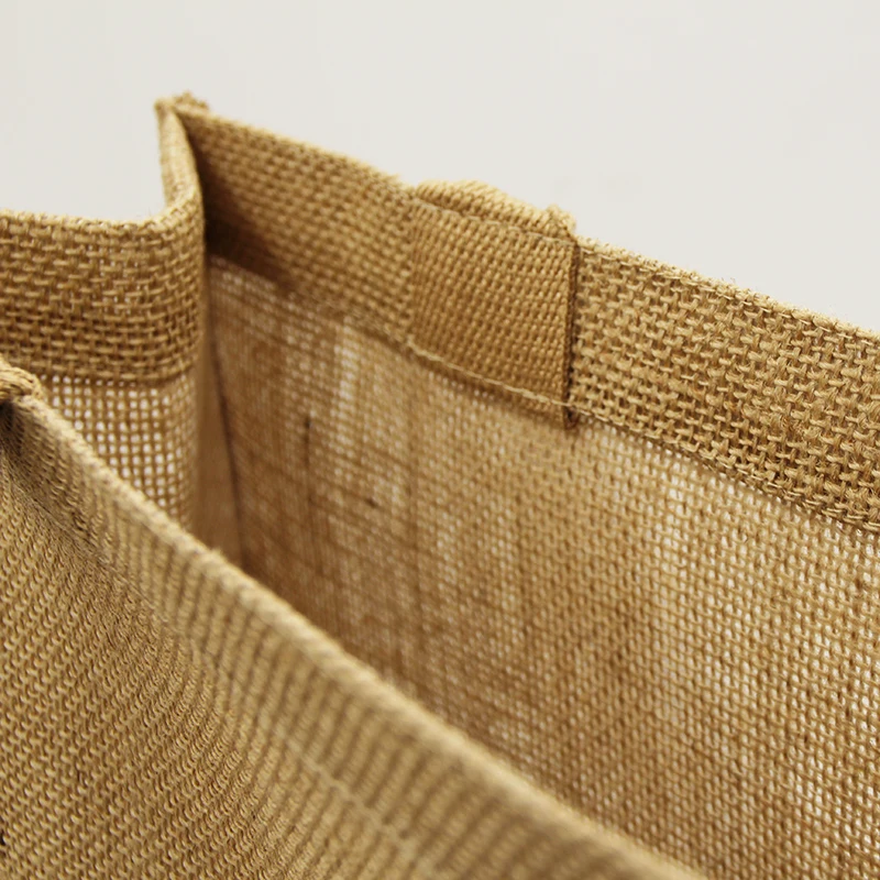 Portable Travel Toiletry Organizer Plain Blank Custom Logo Makeup Linen Pouch Jute Cosmetic Bag with Zipper