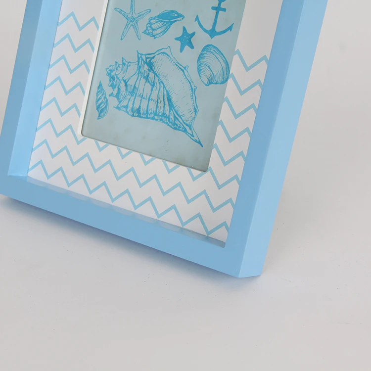 Navy Blue House Shape Wooden Photo Frame Customizable 4x6 Picture Frame for Home Use Made from Metal