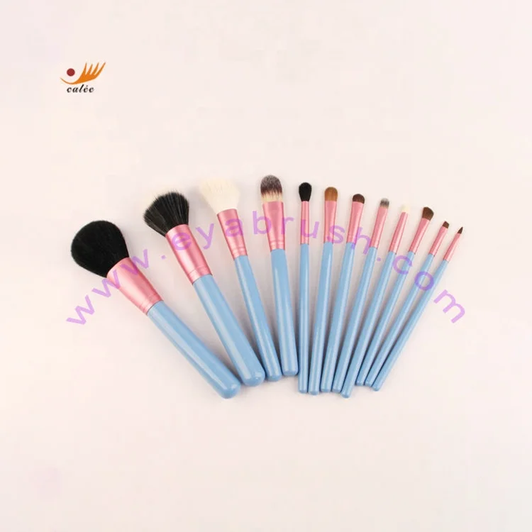Great Value Product Custom Private Sign 12 Piece Premium Blue Nylon Makeup Detail Brush Set