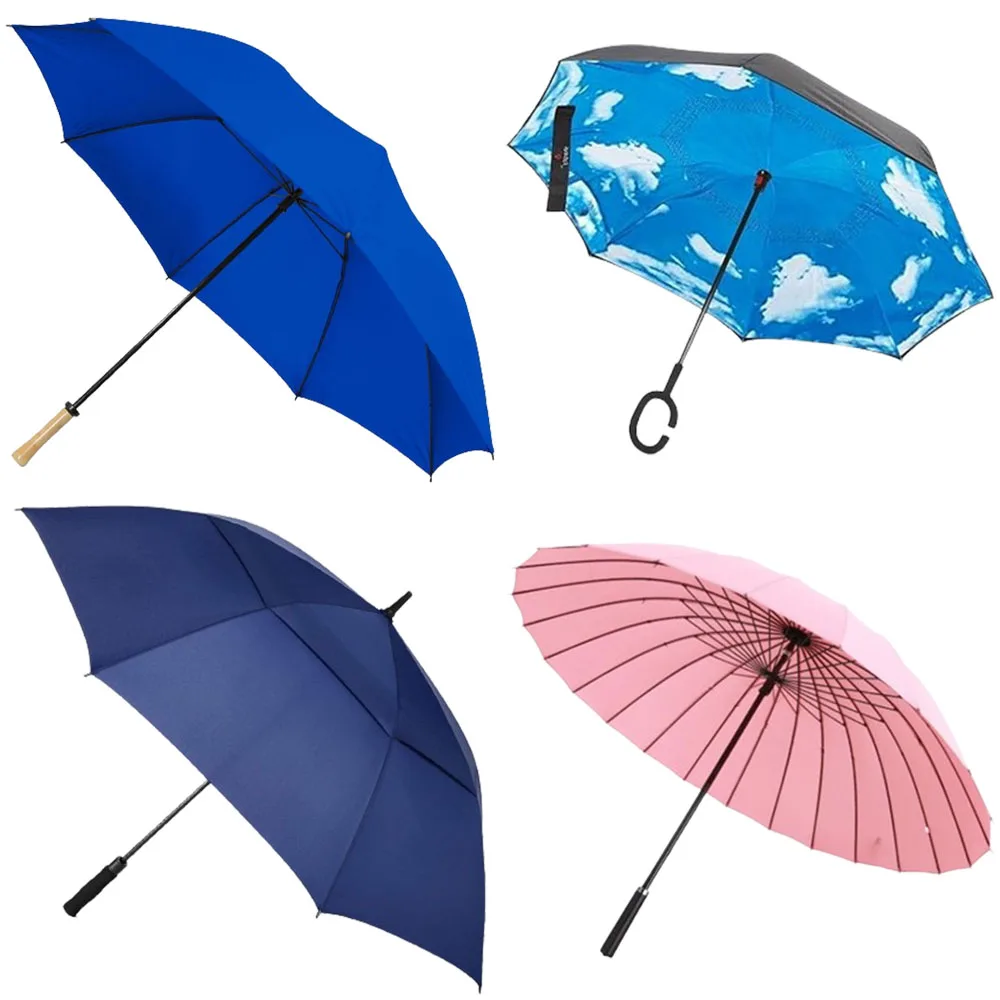 Extra Large Size Long Handled Wind-Proof Fiberglass Automatic Advertise Business Gift Golf Umbrellas-Factory Outlet Umbrella