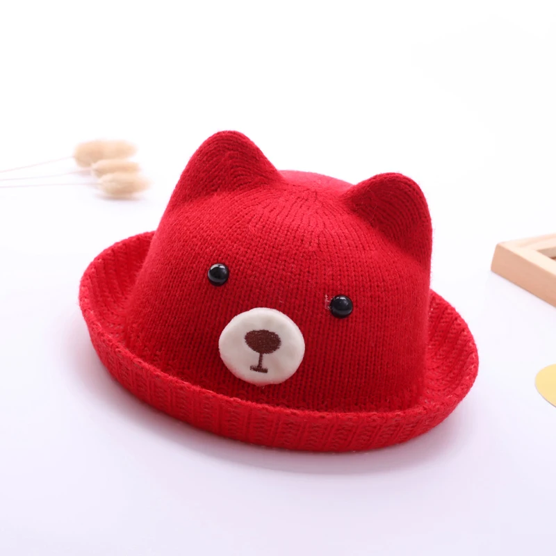 New styles on the new autumn and winter models in stock knitted beautiful bear hat fisherman hat