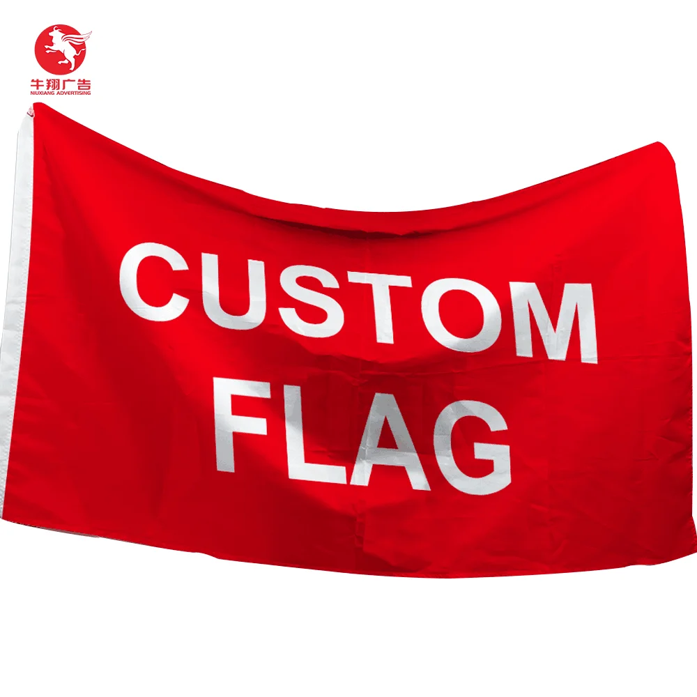 Durable Double Sided Printed Custom Size 3x5ft(90x150cm)100% Polyester Cheap Made Custom Flags And Banners