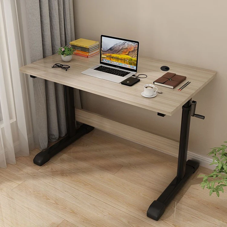 wooden stand workbench table homemade diy modern computer desk office computer working manual height adjustable desk for home