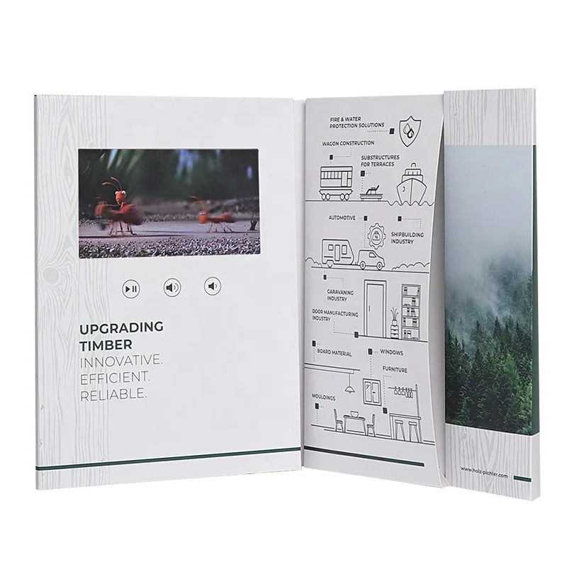Customized digital lcd  screen greeting cards Video Smart Book