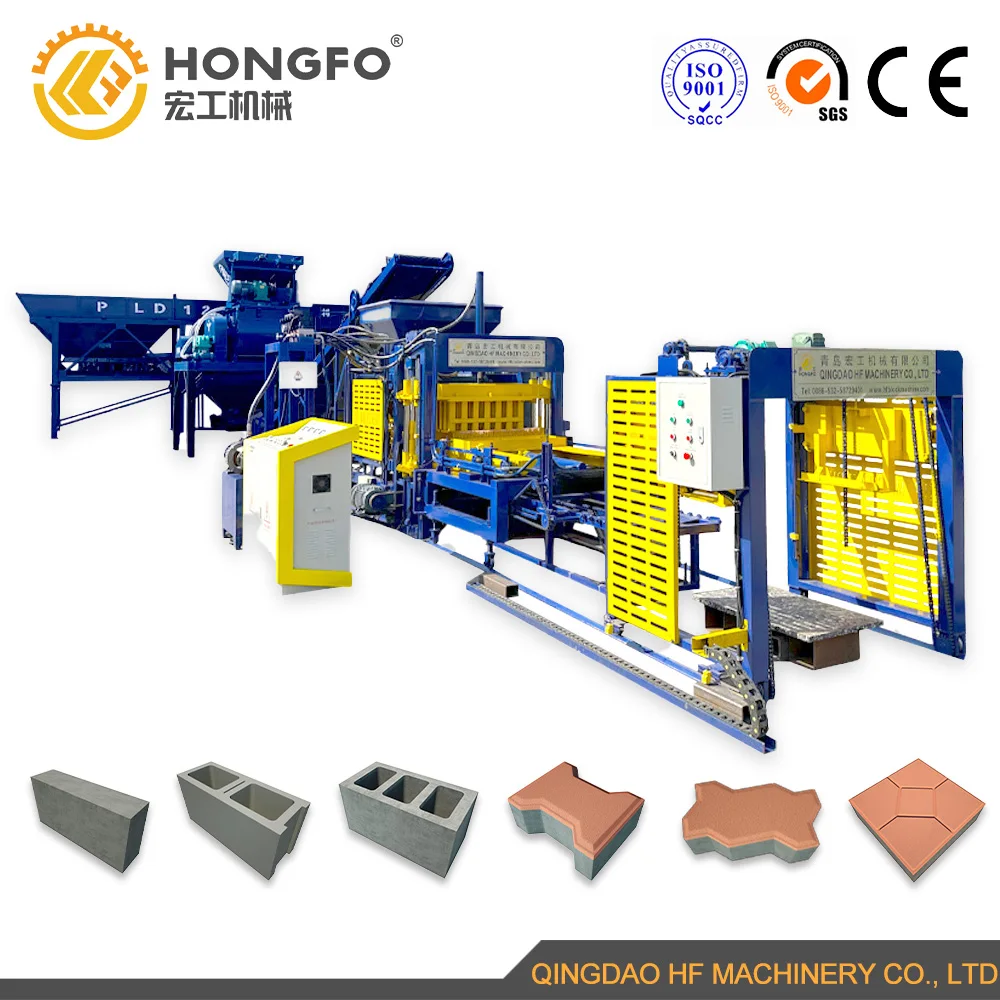 Atomatic block brick making machine QT4-16 cement interlock hollow building construction block machinary for sale