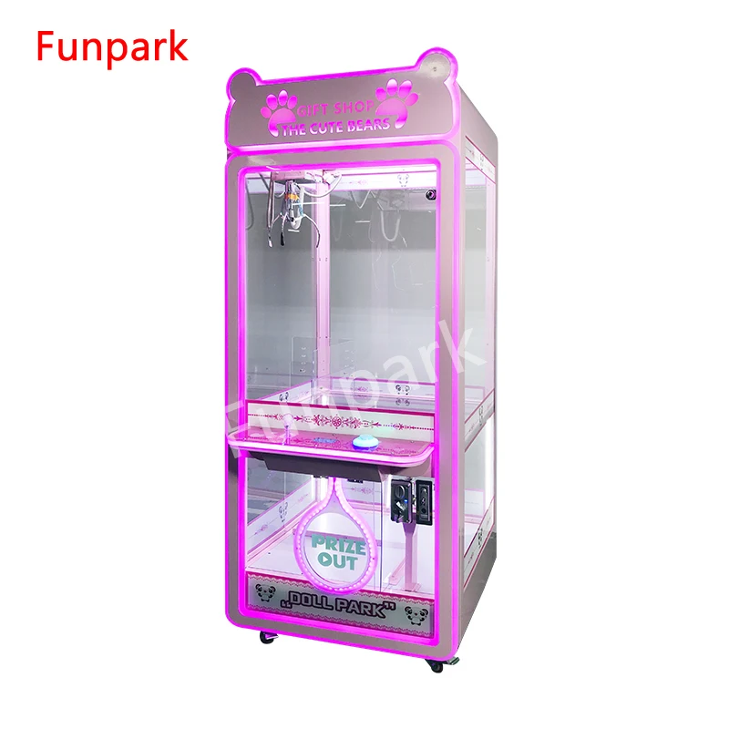 Wholesale Custom Coin Operated Toy Vending Arcade Claw Crane Machine Cheap Bill Operation Doll Claw Machine With Bill Acceptor