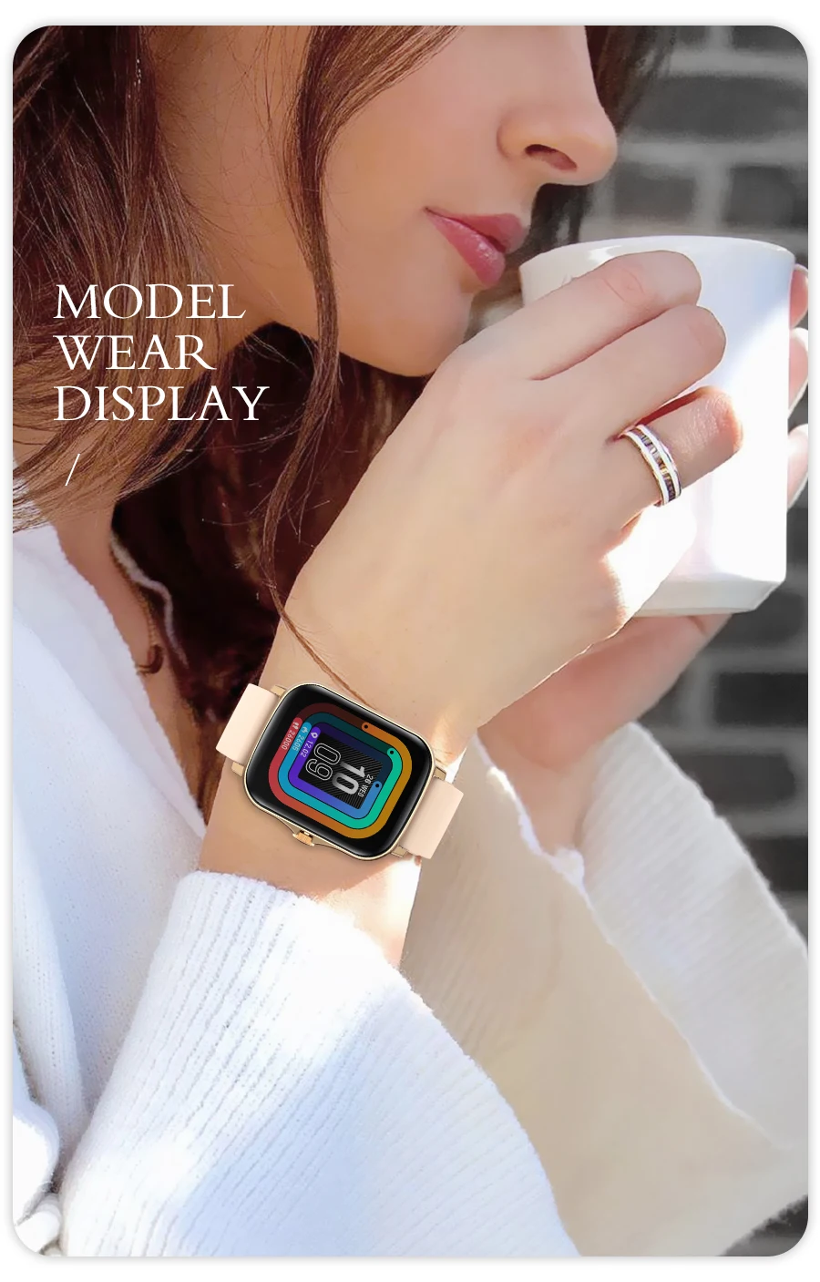 2021 Y20 Smart Watch Men Rotate Button IP67 Smartwatch 1.7 Inch HD Screen Sports Women Smartwatch 24H Heart Rate VS P8 Plus P36