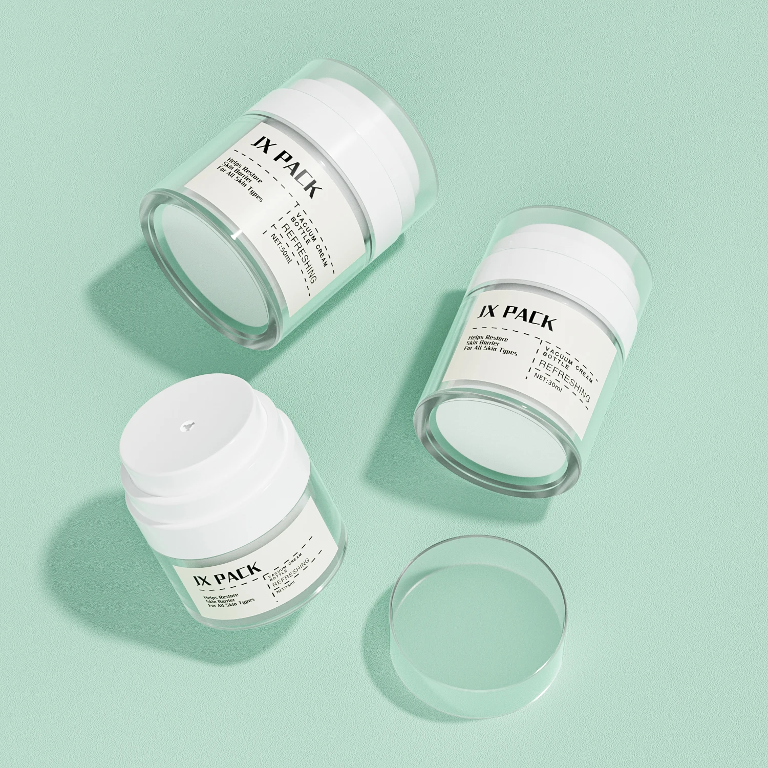 Empty 15ml 30ml 50ml eye face cream lotion container acrylic powder jars double wall cosmetic airless pump jar