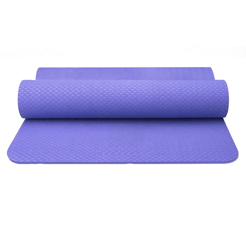 Wholesale eco-friendly Monochrome double color pilates TPE sports yoga mat for women Fitness Exercise Pad women yoga