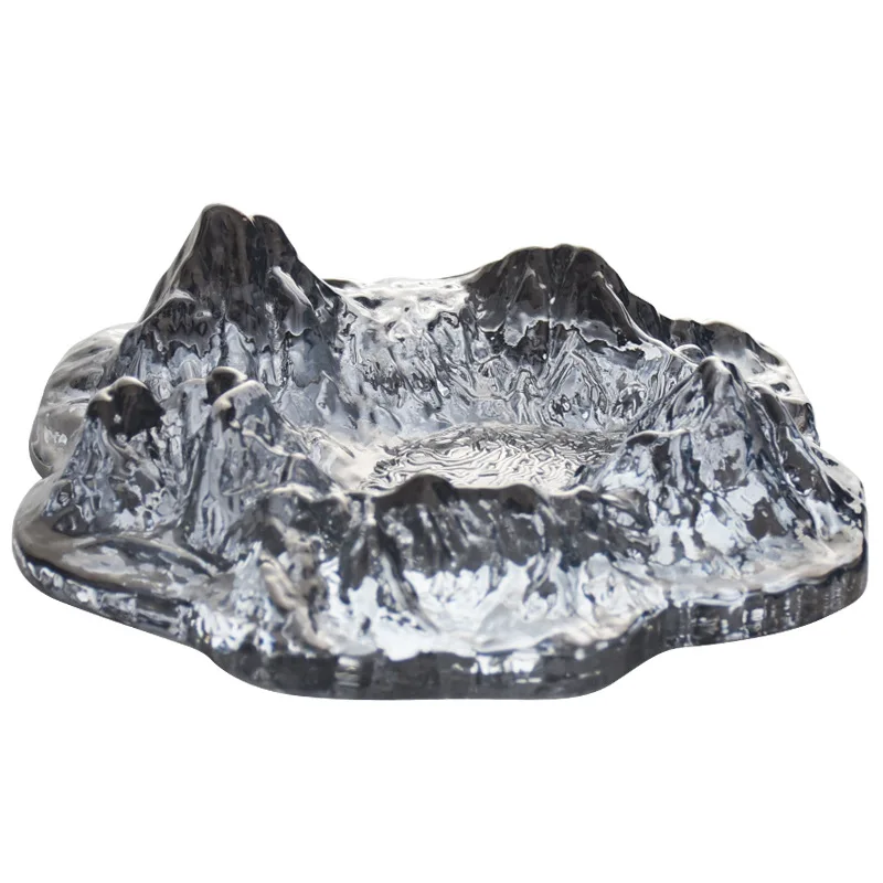 Creative Mount Fuji Ashtray Office Bar Hotel Glass Glacier Ashtray White Crystal Ashtray For Mens Birthday Gift