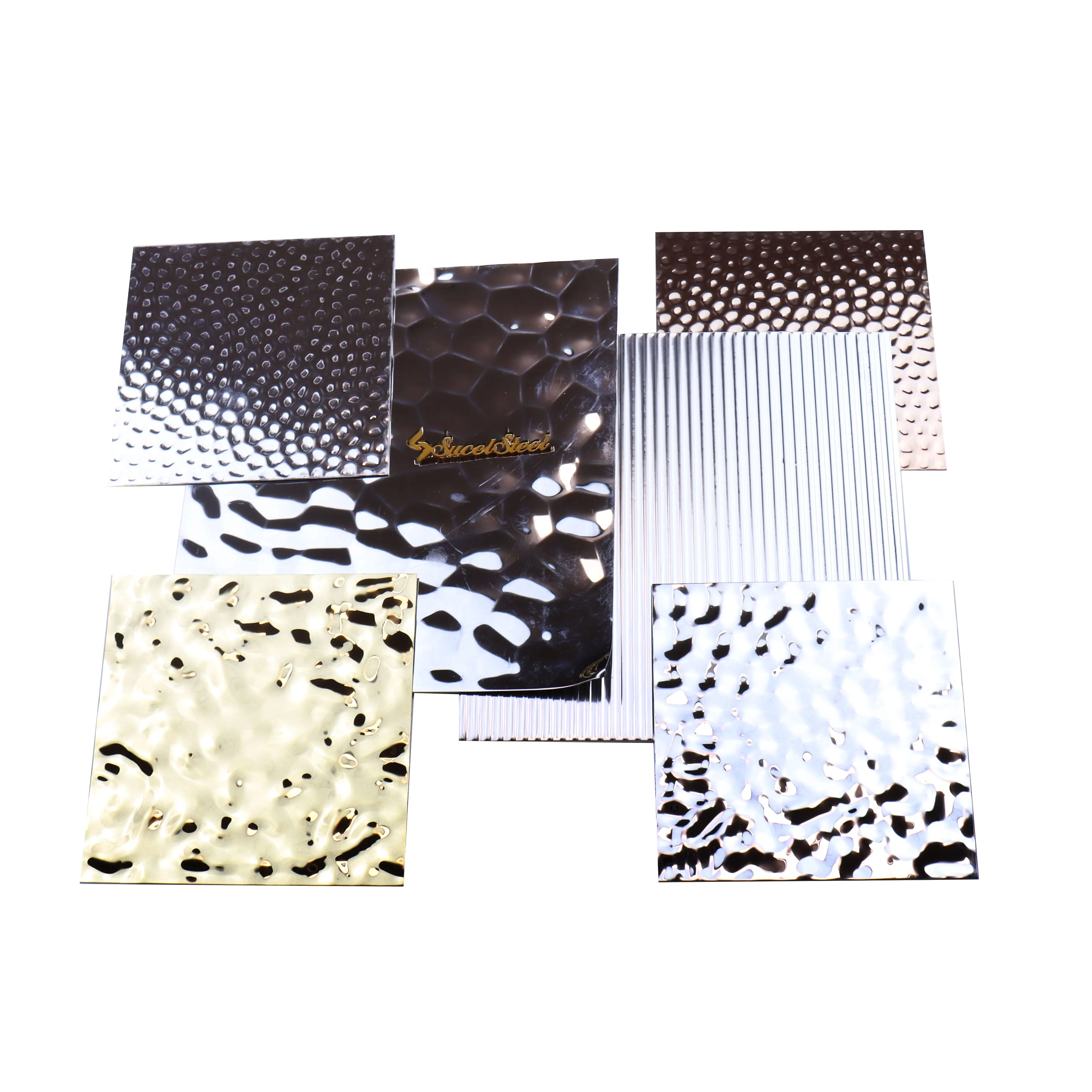SUCEL 0.4/0.6/0.8Mm Rose Gold Water Ripple Mirror Stainless Steel Sheet For Wall Background