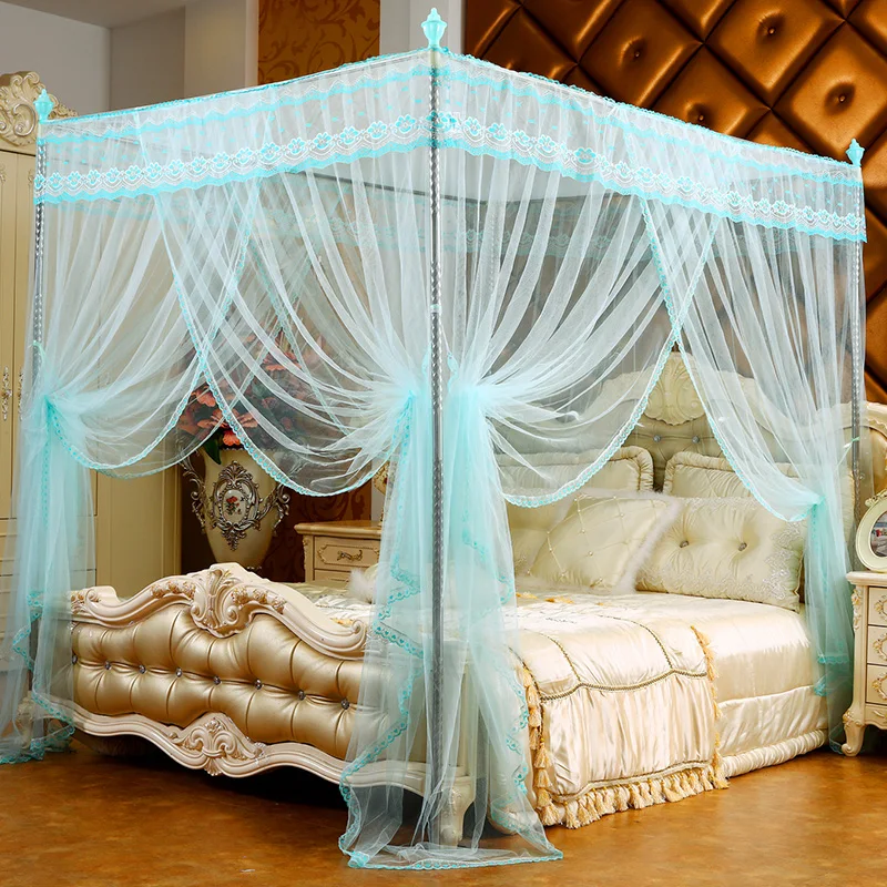 Europe Style Square Fresh Natural Lace Four Seasons Protection Soft Encrypted Bedroom Mosquito Net
