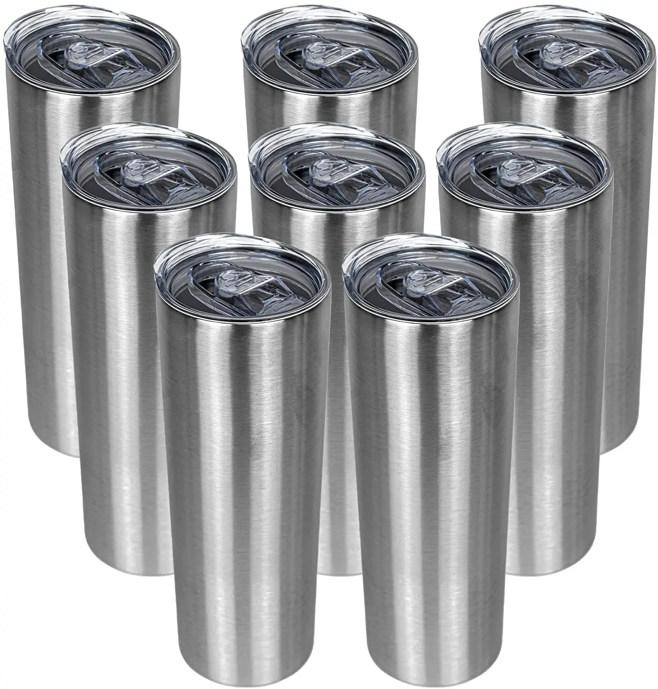 20oz Skinny Straight Tumblers Stainless steel tumbler slider lid Sublimation taperedTumbler Coffee Cup w/straw