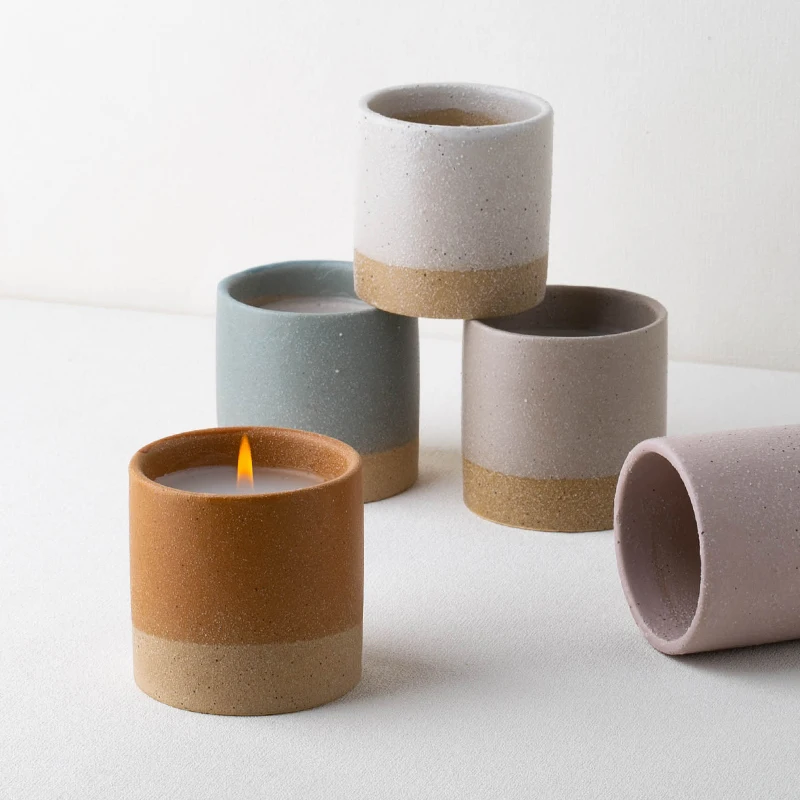 YUANWANG OEM/ODM Custom Kerzenglas Home Decor Porcelain Container Matt Empty Ceramic Candles Jar