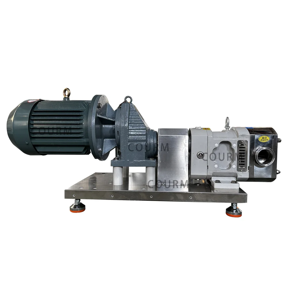 Small mini rotary lobe pump tomato paste high pressure rotary sanitary lube rotor rotary transfer pump for milk 5m3/h 200 l/h