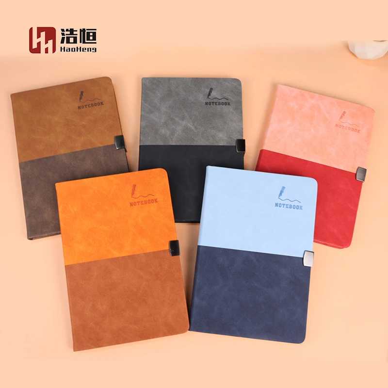 Jesmonite Custom A5 Leather-Look PU Printed Hardcover Notebook Diary Daily Planner Gift for Business Office Size A6