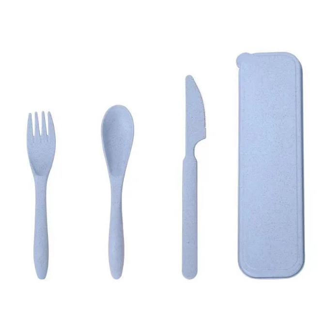 Eco Friendly Travel Utensil Set Wheat Straw Cutlery