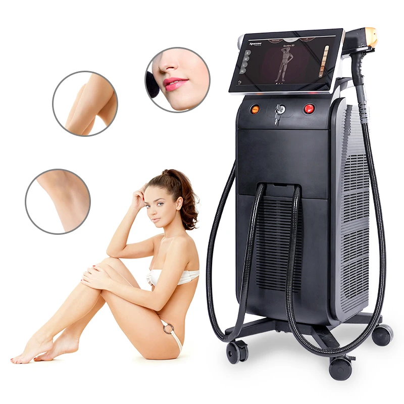 TUV Medical CE approved vertical high power big spot size laser diodo 808 hair removal diode beauty equipment 755 808 1064 nm