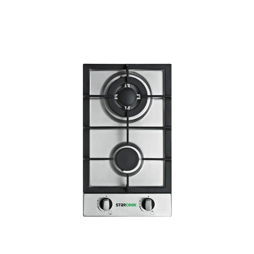 Встроенная газовая плита из нержавеющей стали, 2 горелки, домашняя кухонная варочная панель