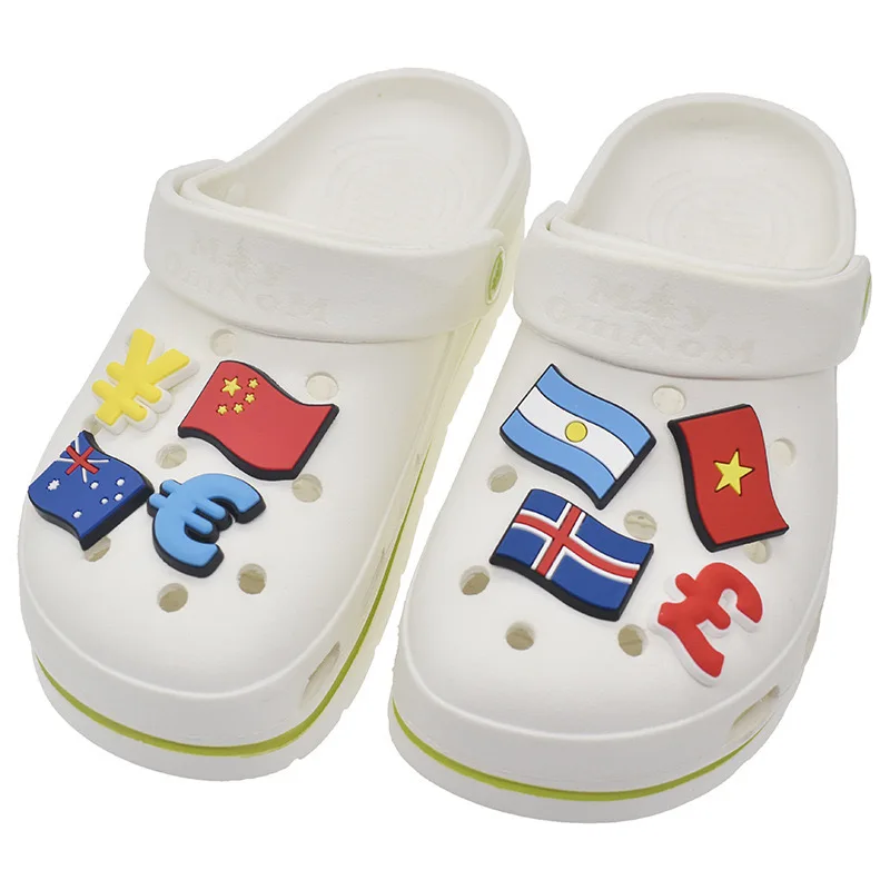 Shoes Charm Hole Shoes Decoration National Flag Sandals Flower Shoe Buckle Cartoon Drip Molded Rubber Patch Accessories