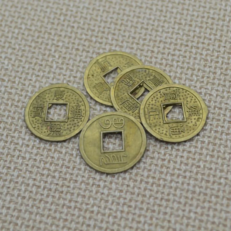 wholesale 19mm metal alloy coin antique brass China coins for crafts and Fengshui jewelry