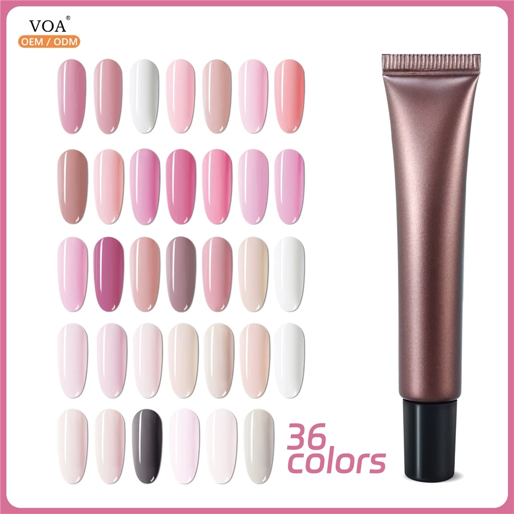 Private Label Clear Acrylic Nail Gel Custom Colors UV Nail Extension Gels 30ml 30 ml Nude Pink Poly gel Polygeling