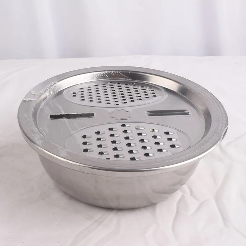 Hedan Factory Stainless Steel Vegetable Cutter With Drain Basket Washing Bowl 3 In 1 Colander