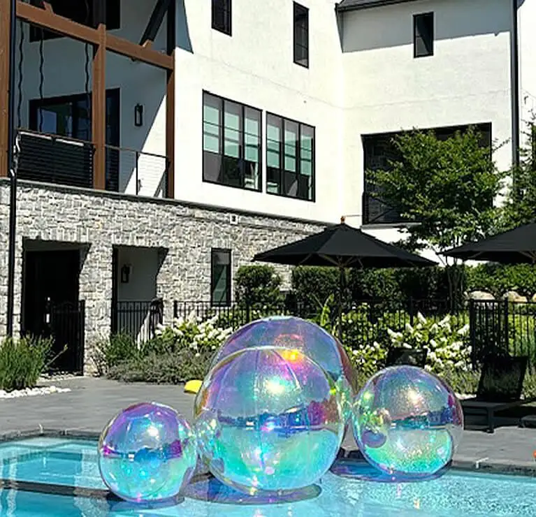 Floating Sphere Inflatable  Mirror Ball Outdoor Wedding Party Christmas Disco Decoration Iridescent Mirror Balloon for Event
