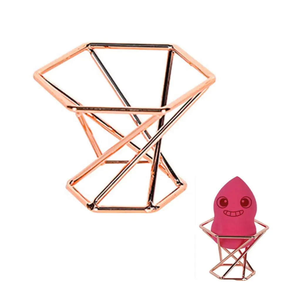 
Free Sample Best Selling Gold Makeup Puff Holder Beauty Sponge Rack Drying Stand Holder 
